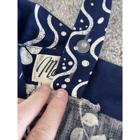 Malia Honolulu Vintage Maxi Dress Floral Open Back Sleeveless 10 1960s-70s Blue - Picture 11 of 11